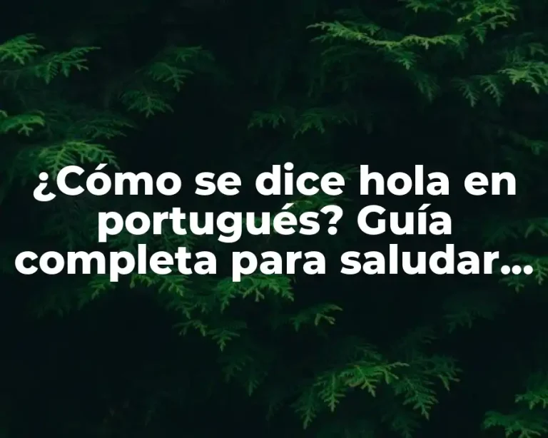 ¿Cómo se dice hola en portugués? Guía completa para saludar en Portugal y Brasil