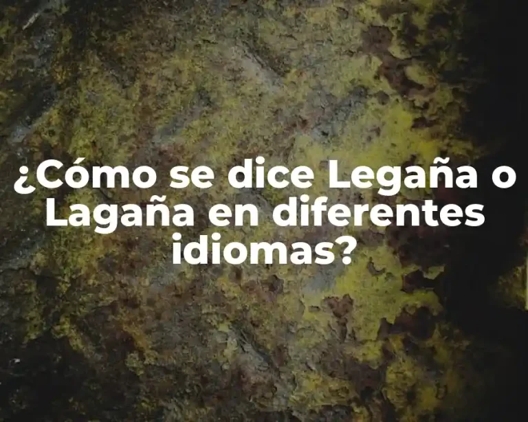 ¿Cómo se dice Legaña o Lagaña en diferentes idiomas?