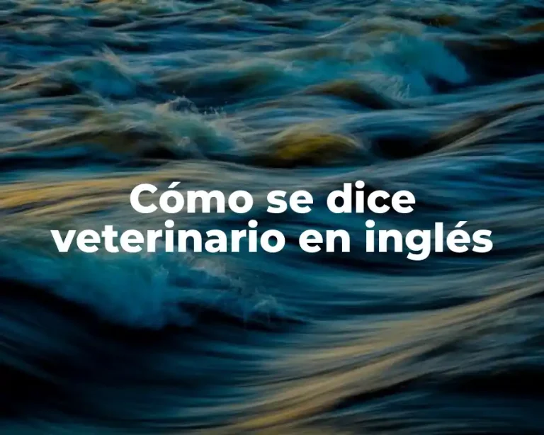 Cómo se dice veterinario en inglés
