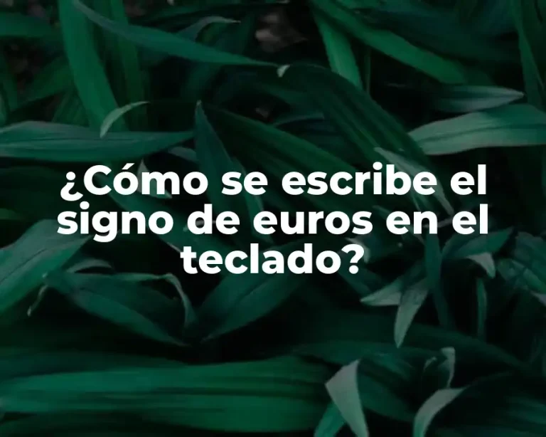¿Cómo se escribe el signo de euros en el teclado?