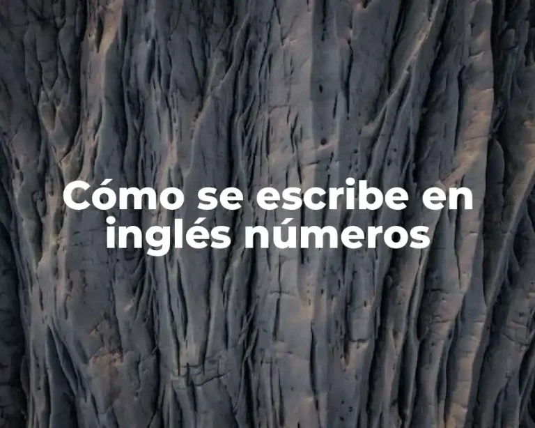 Cómo se escribe en inglés números