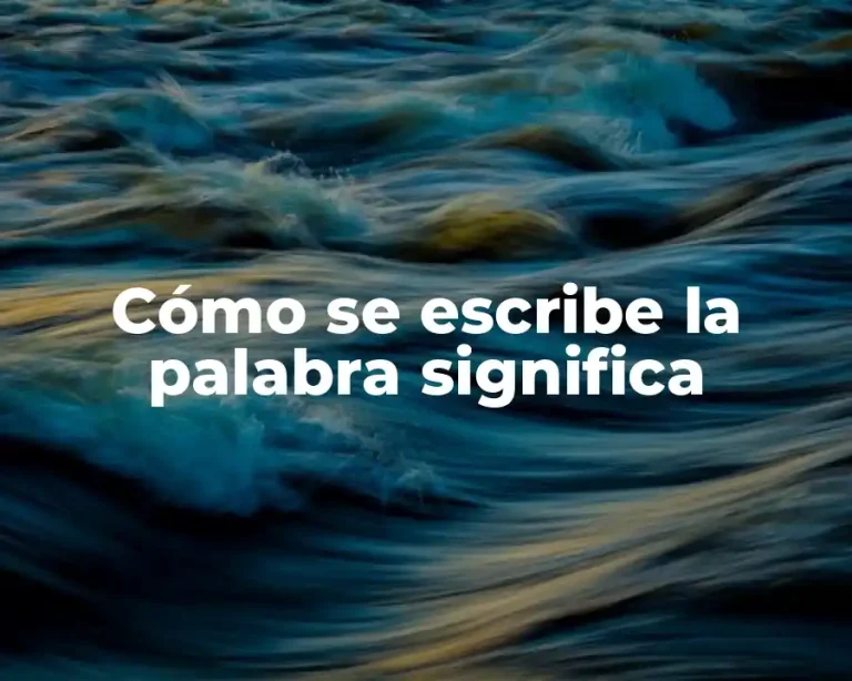 Cómo se escribe la palabra significa