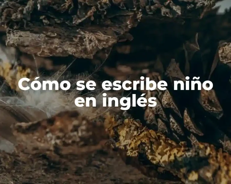 Cómo se escribe niño en inglés