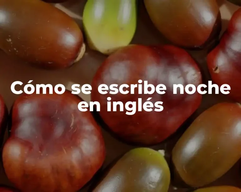Cómo se escribe noche en inglés