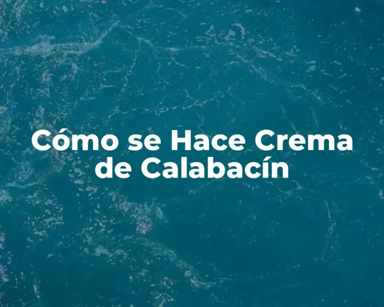 Cómo se Hace Crema de Calabacín