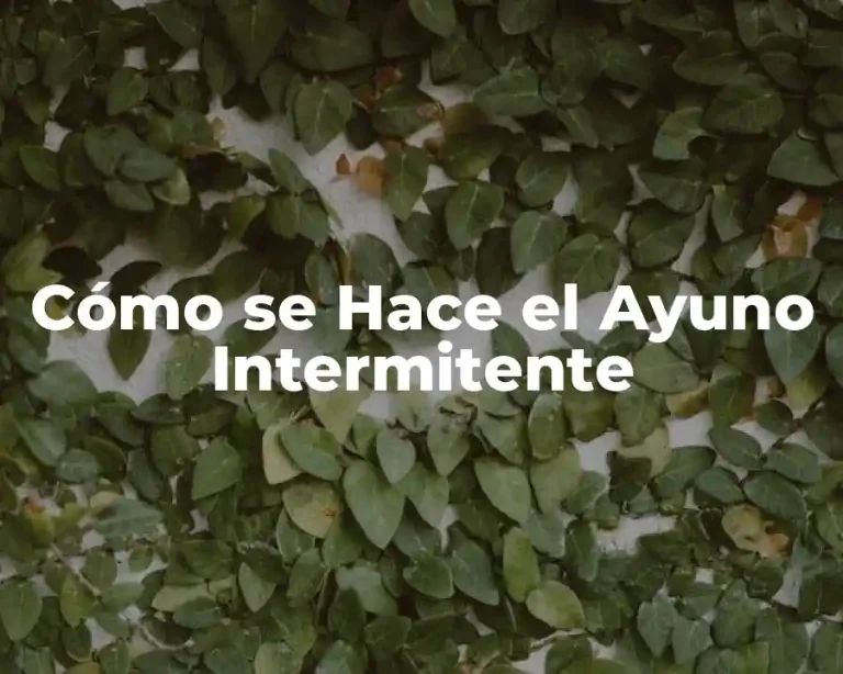Cómo se Hace el Ayuno Intermitente