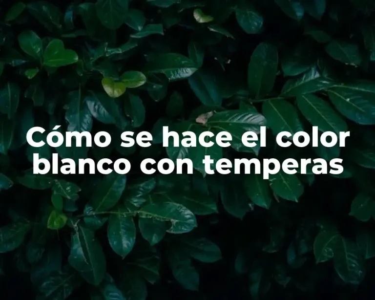Cómo se hace el color blanco con temperas