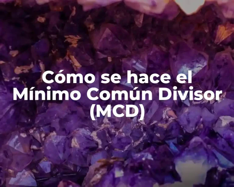 Cómo se hace el Mínimo Común Divisor (MCD)