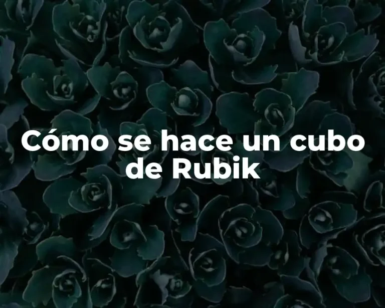 Cómo se hace un cubo de Rubik