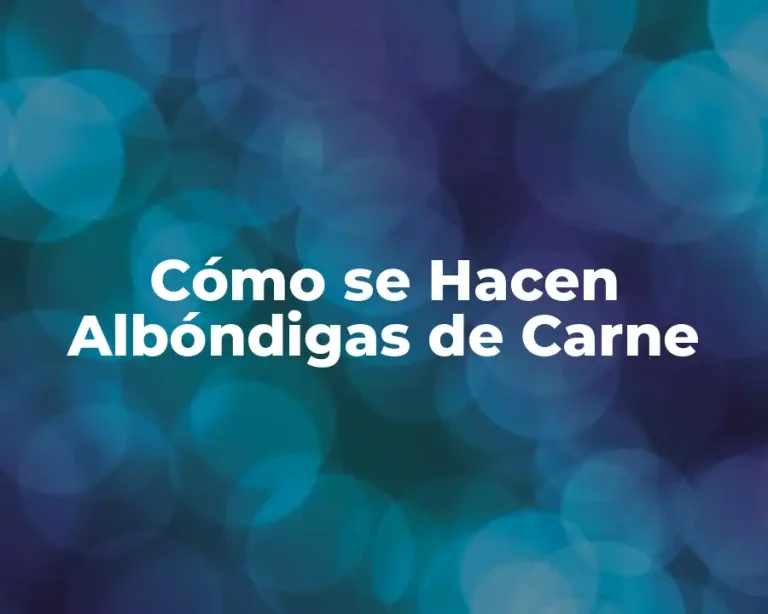 Cómo se Hacen Albóndigas de Carne