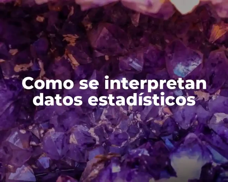 Como se interpretan datos estadísticos