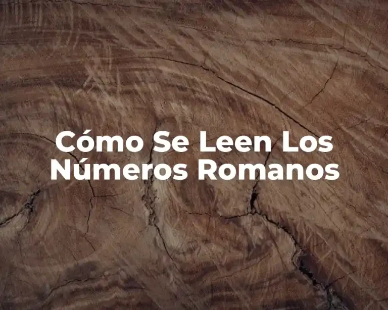 Cómo Se Leen Los Números Romanos