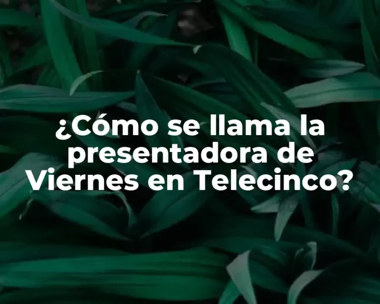 ¿Cómo se llama la presentadora de Viernes en Telecinco?