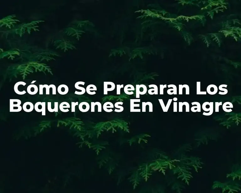 Cómo Se Preparan Los Boquerones En Vinagre