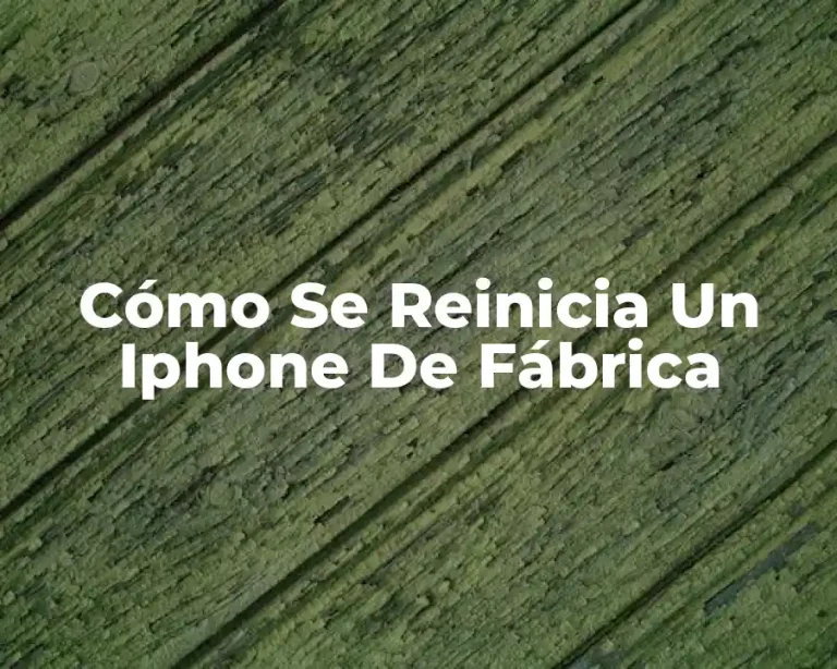 Cómo Se Reinicia Un Iphone De Fábrica