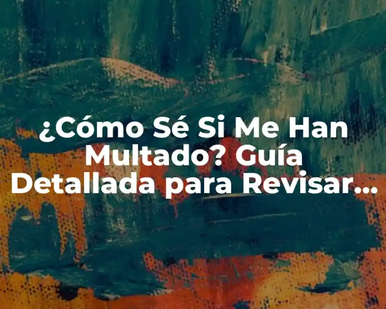 ¿Cómo Sé Si Me Han Multado? Guía Detallada para Revisar Multas