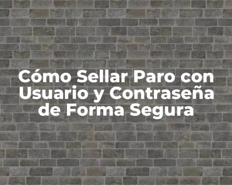 Cómo Sellar Paro con Usuario y Contraseña de Forma Segura
