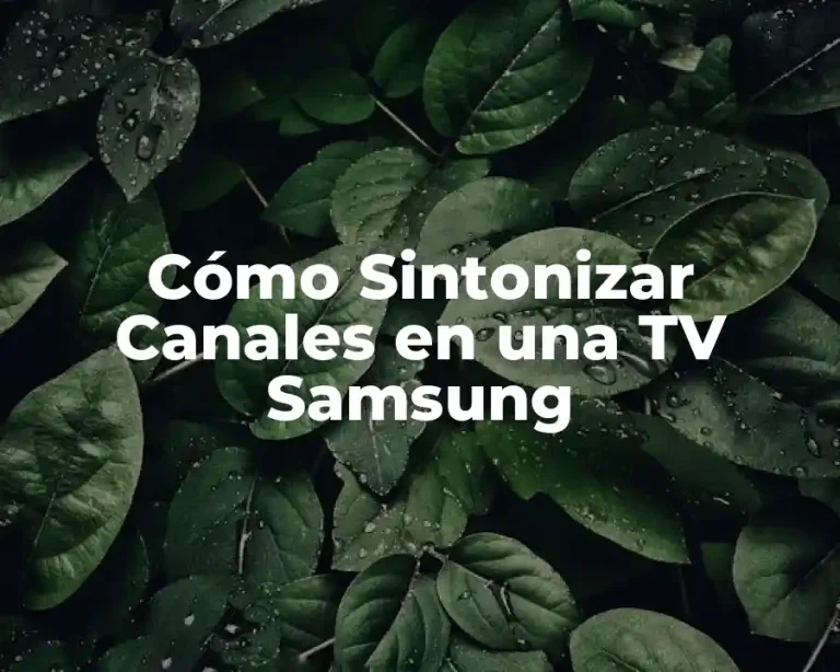 Cómo Sintonizar Canales en una TV Samsung