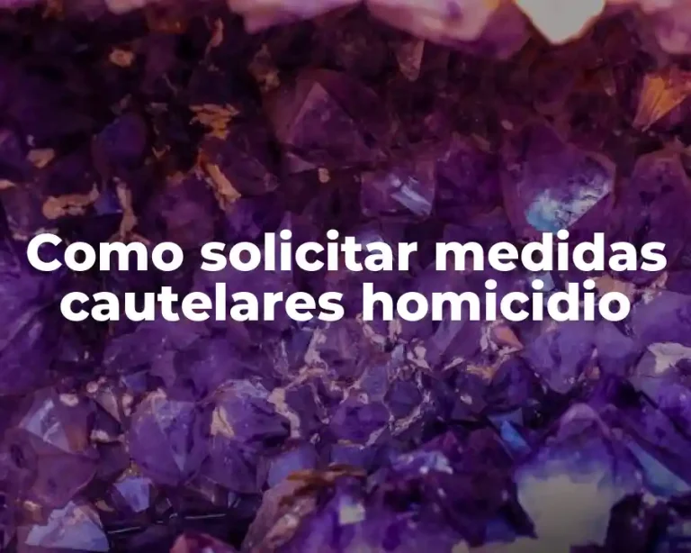Como solicitar medidas cautelares homicidio