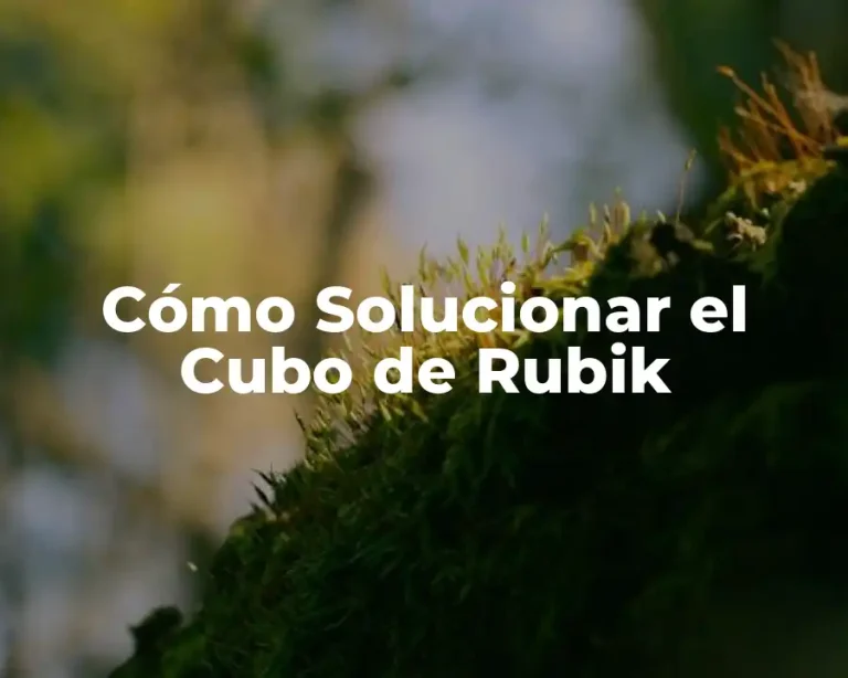 Cómo Solucionar el Cubo de Rubik
