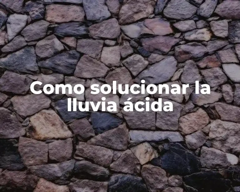 Como solucionar la lluvia ácida