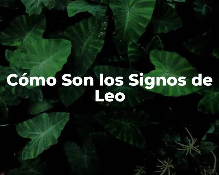 Cómo Son los Signos de Leo