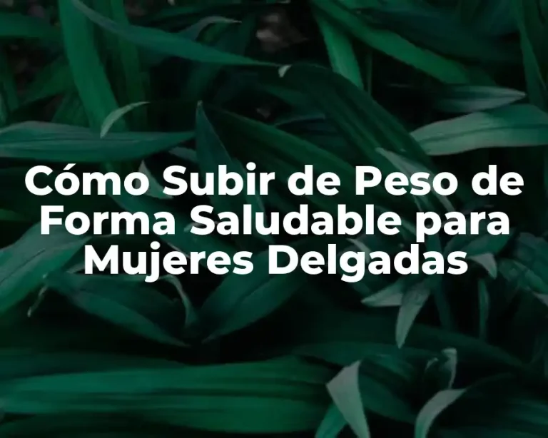 Cómo Subir de Peso de Forma Saludable para Mujeres Delgadas