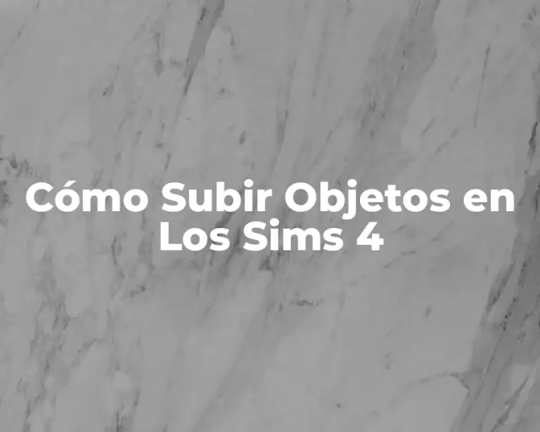 Cómo Subir Objetos en Los Sims 4