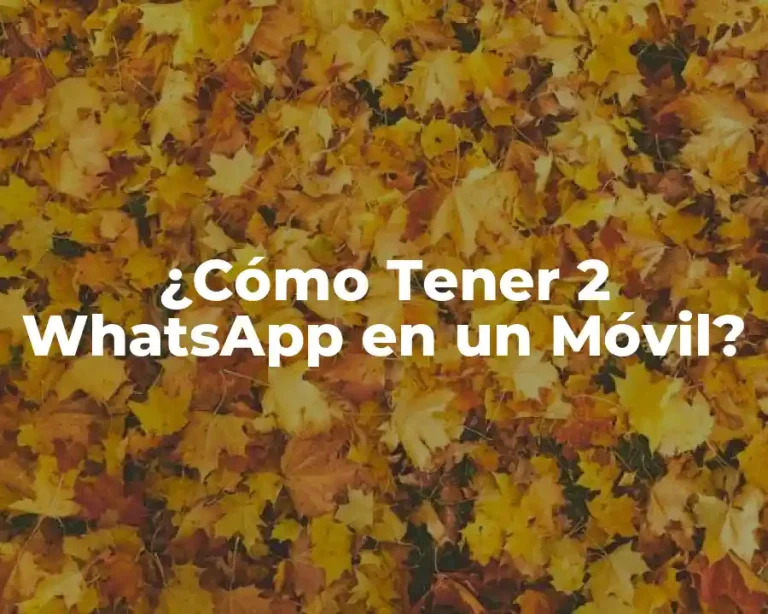 ¿Cómo Tener 2 WhatsApp en un Móvil?