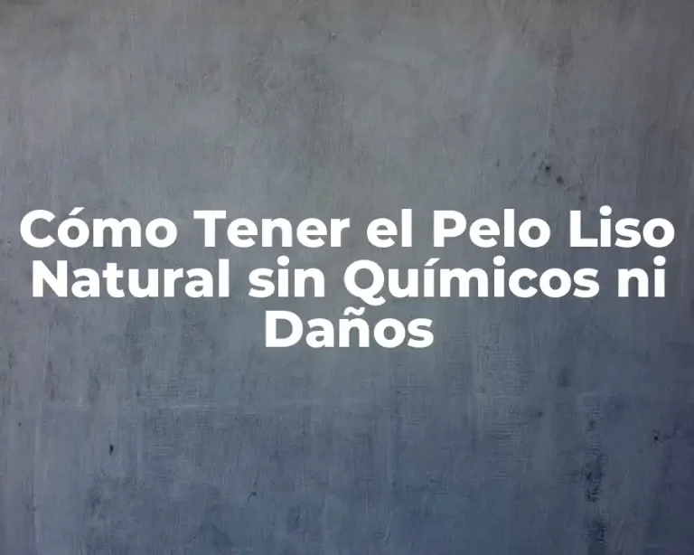 Cómo Tener el Pelo Liso Natural sin Químicos ni Daños