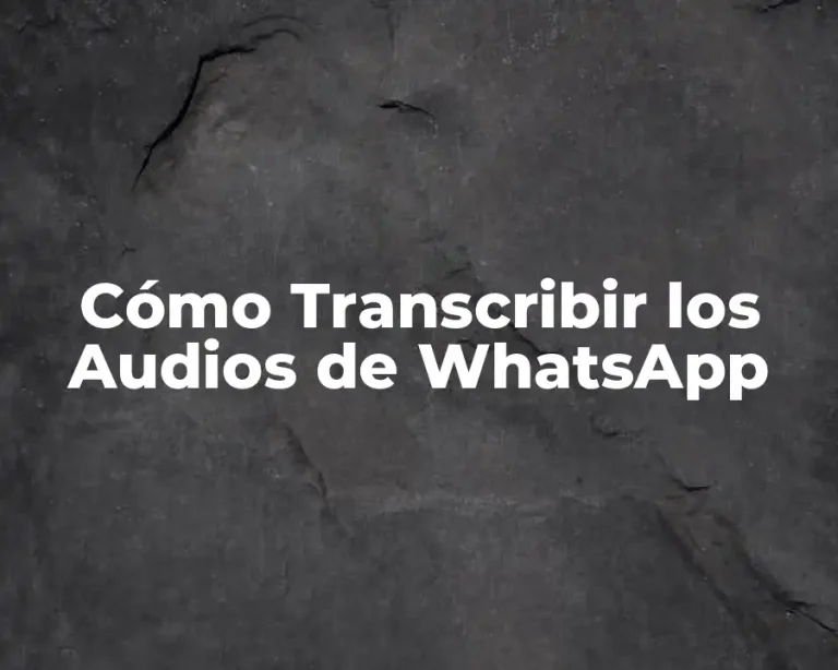 Cómo Transcribir los Audios de WhatsApp
