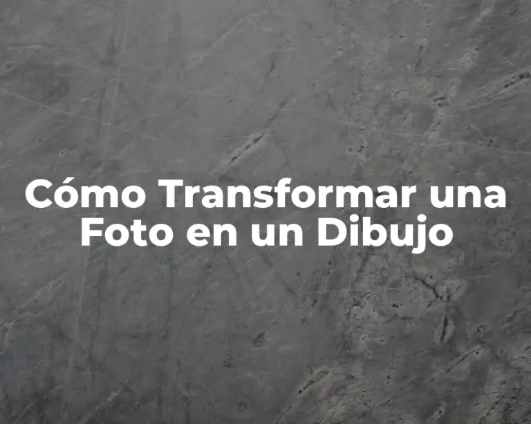 Cómo Transformar una Foto en un Dibujo