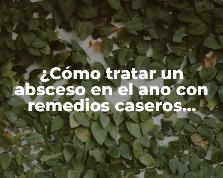 ¿Cómo tratar un absceso en el ano con remedios caseros naturales?