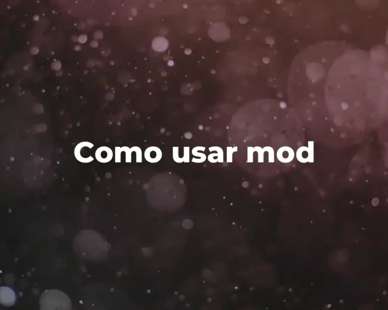 Como usar mod