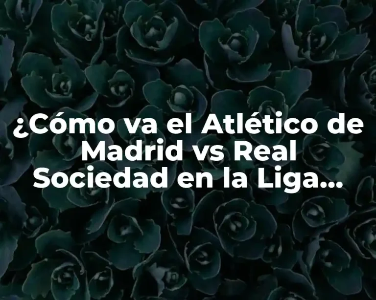 ¿Cómo va el Atlético de Madrid vs Real Sociedad en la Liga Española?