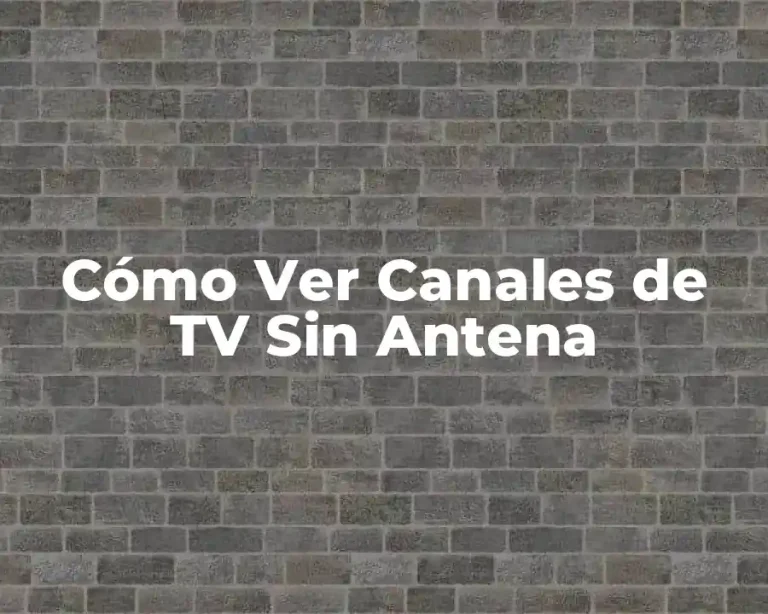 Cómo Ver Canales de TV Sin Antena