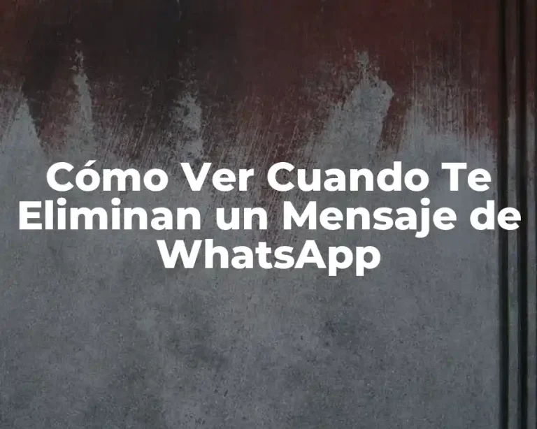 Cómo Ver Cuando Te Eliminan un Mensaje de WhatsApp