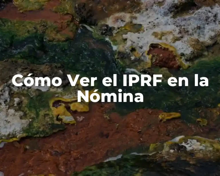 Cómo Ver el IPRF en la Nómina