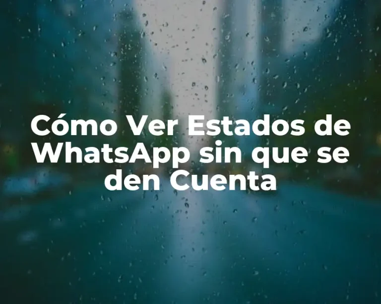 Cómo Ver Estados de WhatsApp sin que se den Cuenta