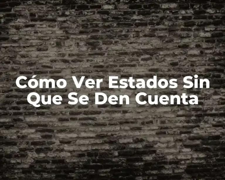 Cómo Ver Estados Sin Que Se Den Cuenta