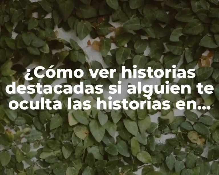 ¿Cómo ver historias destacadas si alguien te oculta las historias en Instagram?