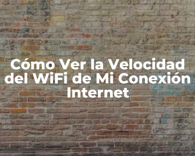 Cómo Ver la Velocidad del WiFi de Mi Conexión Internet