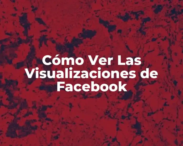 Cómo Ver Las Visualizaciones de Facebook