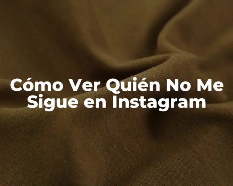 Cómo Ver Quién No Me Sigue en Instagram