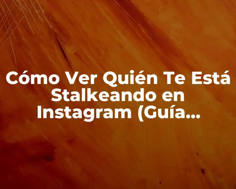 Cómo Ver Quién Te Está Stalkeando en Instagram (Guía Completa)