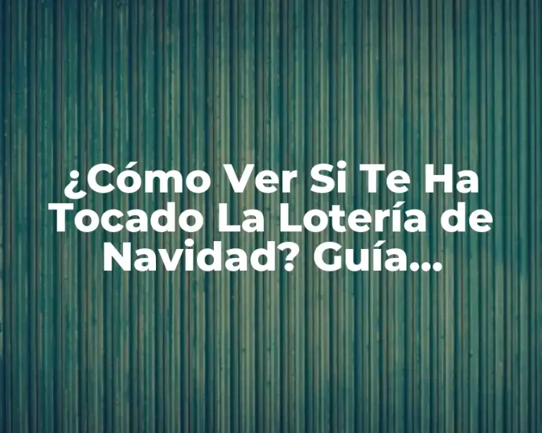 ¿Cómo Ver Si Te Ha Tocado La Lotería de Navidad? Guía Completa y Actualizada