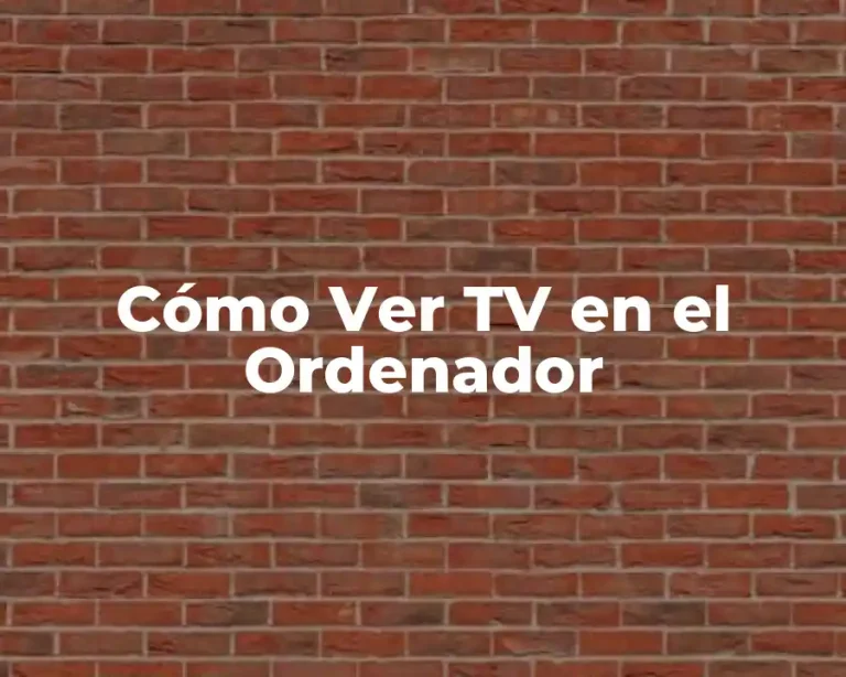 Cómo Ver TV en el Ordenador