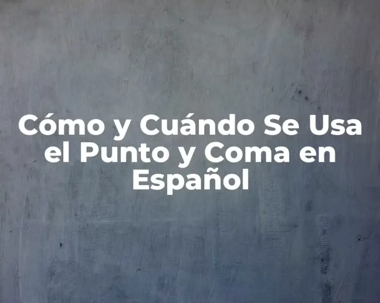 Cómo y Cuándo Se Usa el Punto y Coma en Español