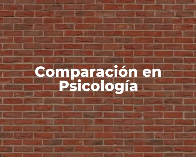 Comparación en Psicología