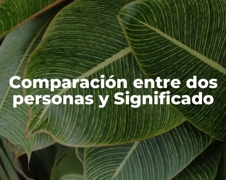 Comparación entre dos personas y Significado
